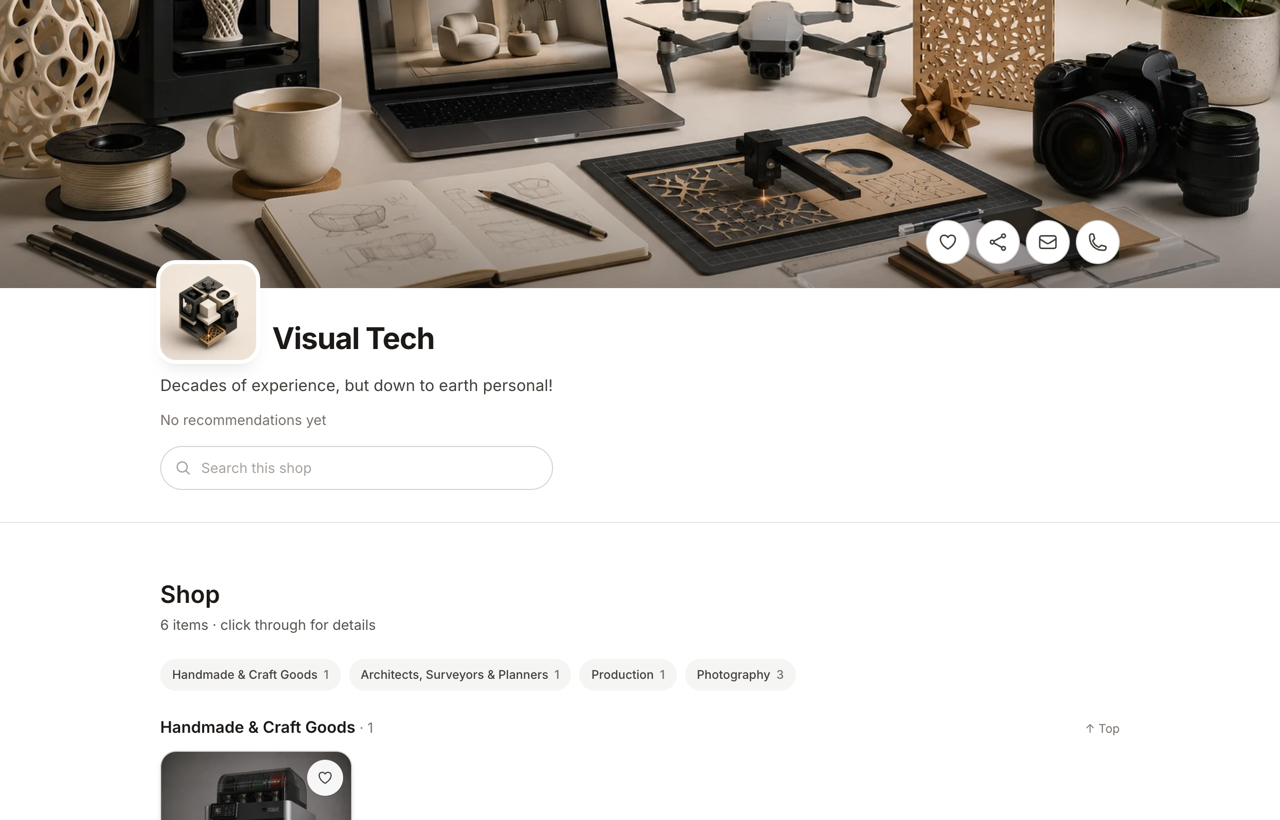 A standalone storefront — your shop with no LocalFor.Me header or footer